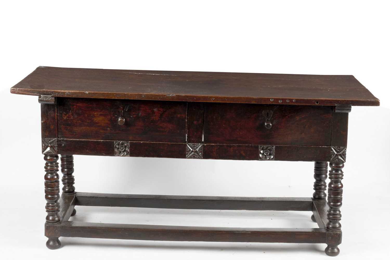 Lot 7 - A Spanish stained walnut serving table, early...