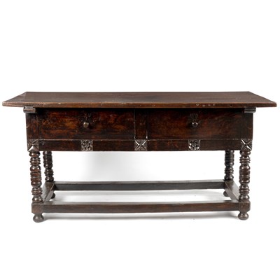 Lot 7 - A Spanish stained walnut serving table, early...
