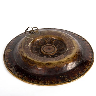 Lot 13 - A Nuremberg brass alms dish with embossed...