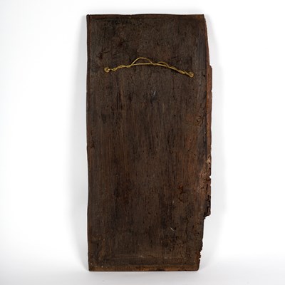Lot 18 - A 17th Century style carved panel, mask head...