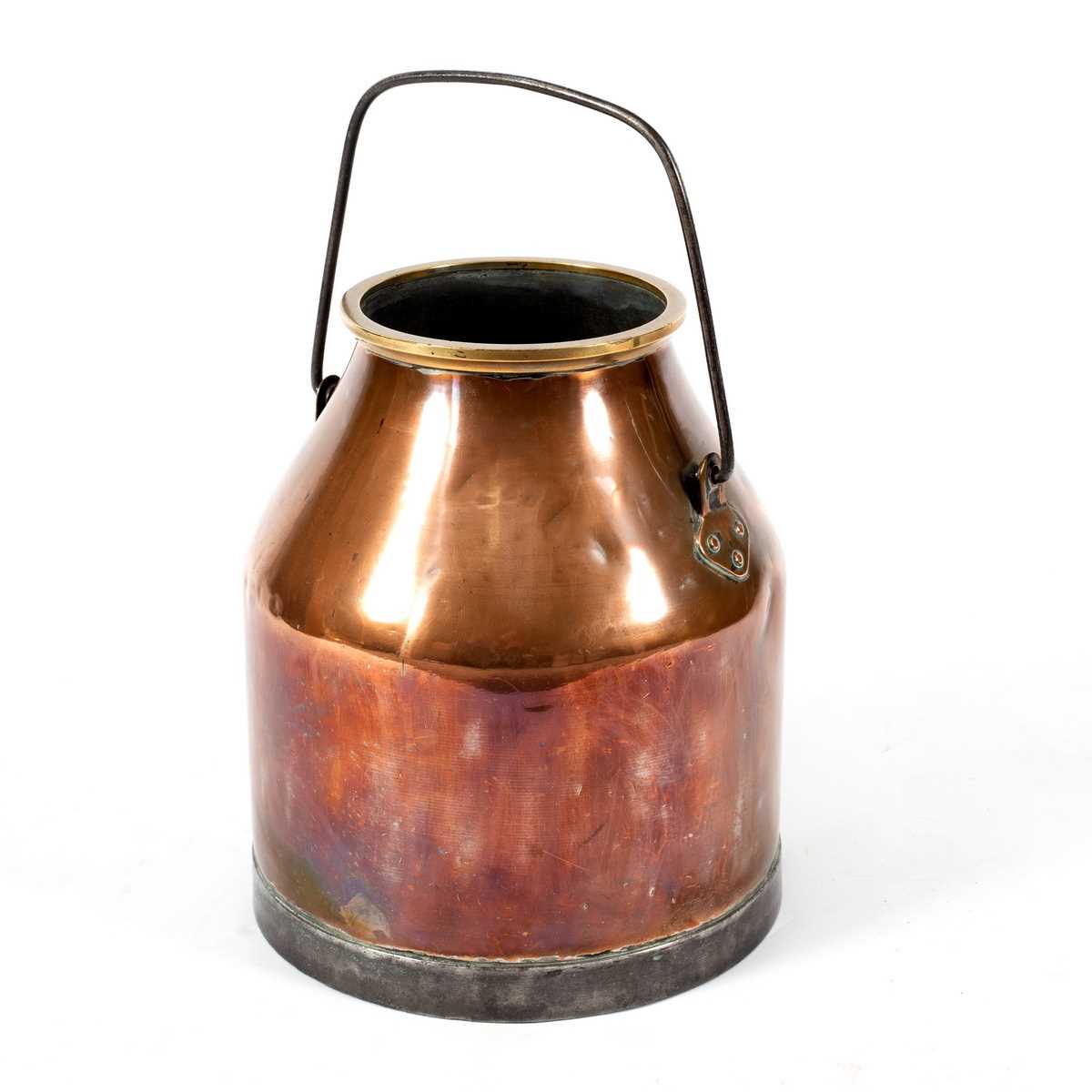 Lot 41 - A copper milk churn, 38cm high