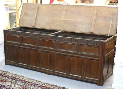 Lot 46 - An oak coffer, late 17th/early 18th Century,...
