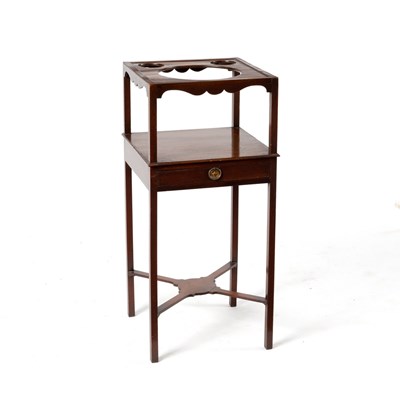Lot 75 - A George III mahogany washstand with square...