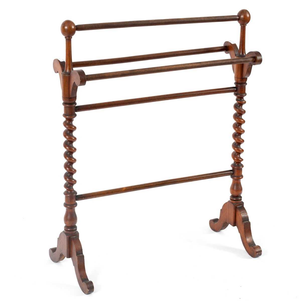 Lot 78 - A Victorian towel rail on twist turned...