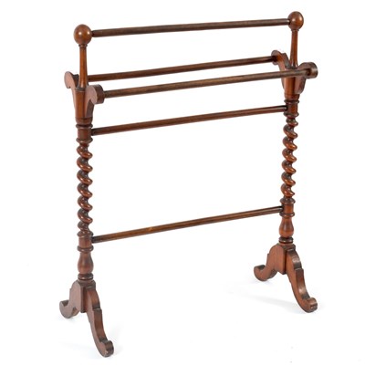 Lot 78 - A Victorian towel rail on twist turned...