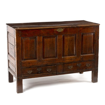 Lot 79 - A mid-18th Century mule chest, adapted, with...