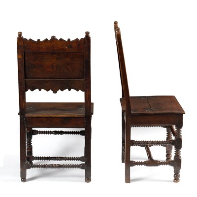 Lot 188 - An oak back stool, the back inscribed 'Dorothy...