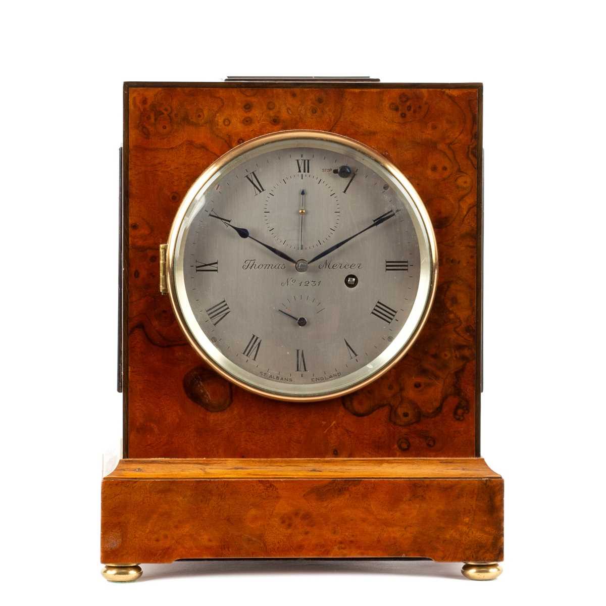 Lot 225 - An eight-day table clock by Thomas Mercer St...