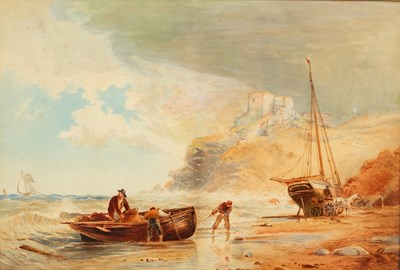 Lot 517 - Alfred Parsons (1847-1920)/Coastal View, Boats...