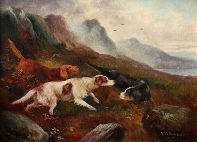 Lot 578 - R Cleminson/Setters in a Highland Landscape...