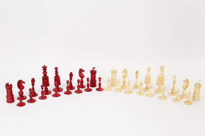 Lot 592 - A 19th Century ivory and red stained ivory...