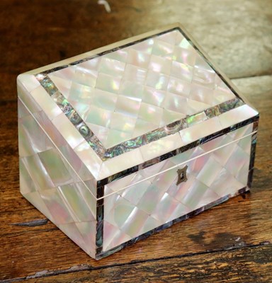 Lot 603 - A Victorian mother-of-pearl stationery box,...