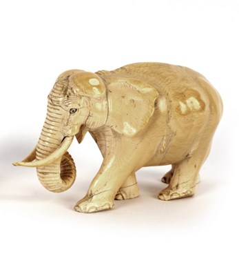Lot 615 - An Anglo-Indian ivory elephant, circa 1840, 17....