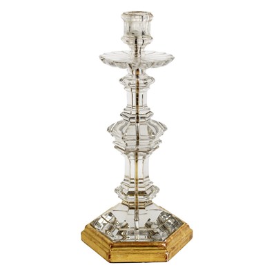 Lot 616 - A rock crystal candle holder, possibly by...