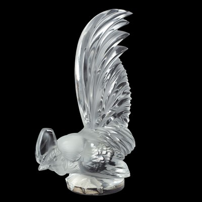 Lot 619 - Lalique, 'Coq Nain', a car mascot, in frosted...
