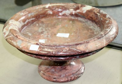 Lot 621 - A red variegated marble tazza of neo-classical...