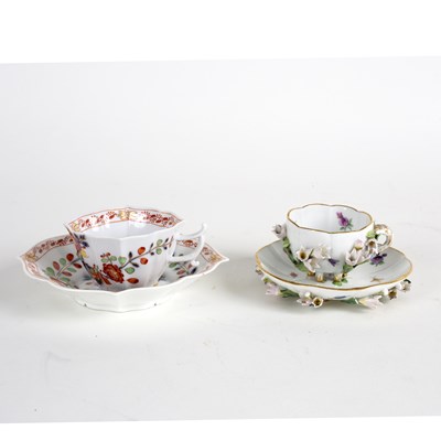 Lot 172 - A Meissen cup and saucer of ogee outline...