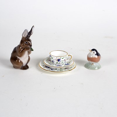 Lot 188 - A Royal Copenhagen rabbit, 8.5cm high, a Royal...