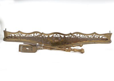 Lot 346 - A George III style pierced brass serpentine...