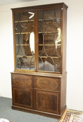 Lot 725 - A mahogany glazed bookcase/cabinet, 18th...