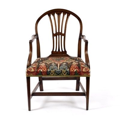 Lot 806 - A George III style mahogany splat back open...