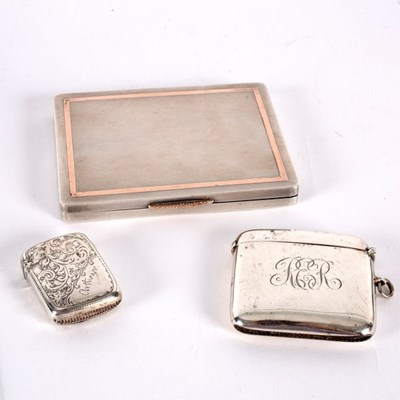 Lot 64 - A silver cigarette case, WHM, Birmingham 1946,...