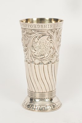Lot 551 - Hunting Interest: A Victorian silver presentation beaker