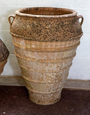 Lot 509 - A large Spanish terracotta olive jar, of...