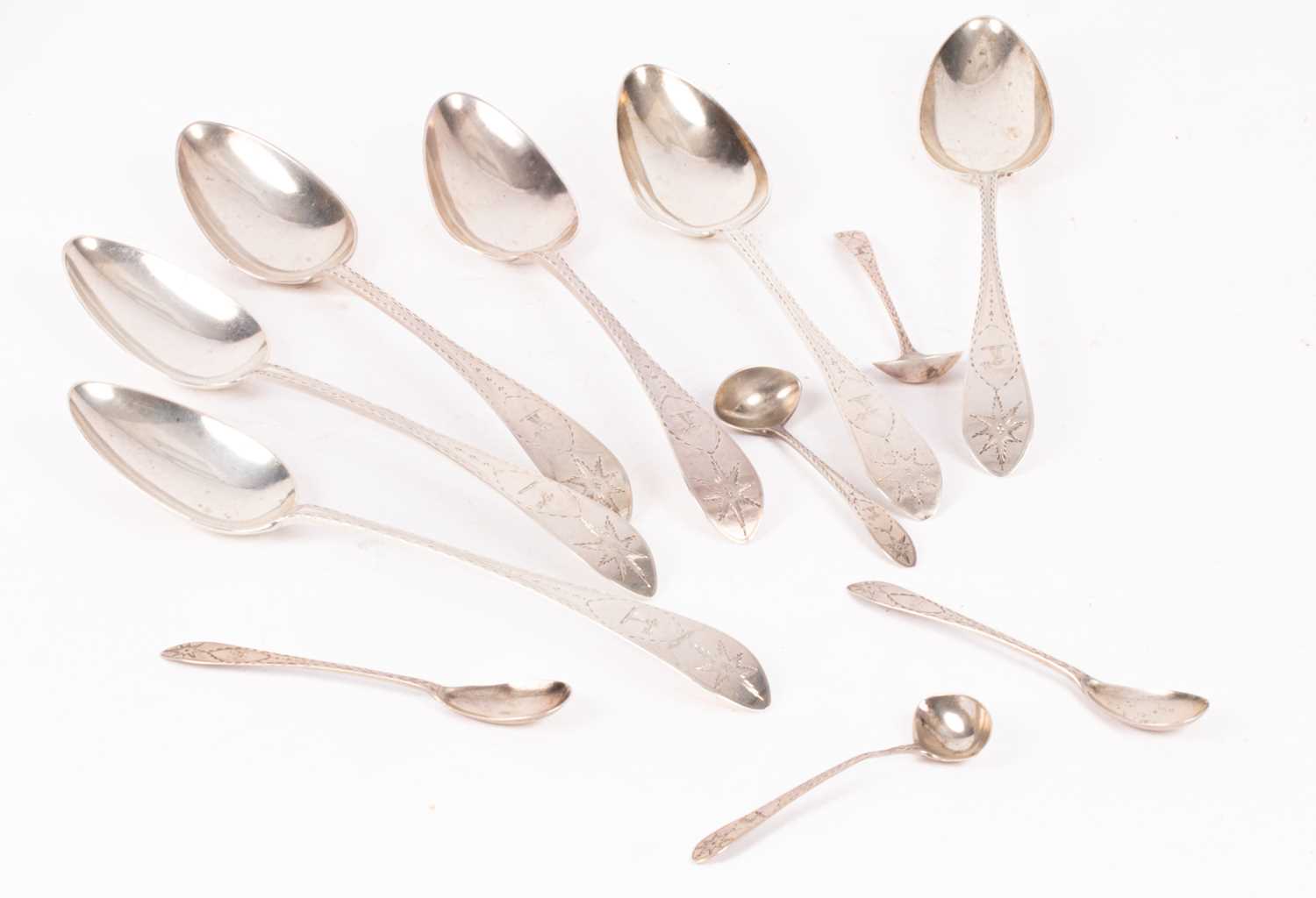 Lot 27 - A set of five Irish provincial silver table spoons