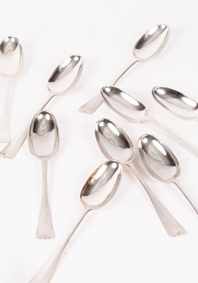 Lot 21 - A set of nine Scottish Hanoverian pattern silver tablespoons