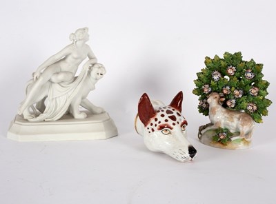 Lot 255 - A Samson Chelsea ram and bocage figure, a...