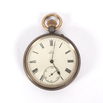 Lot 7 - An Edwardian silver open-faced keyless lever...