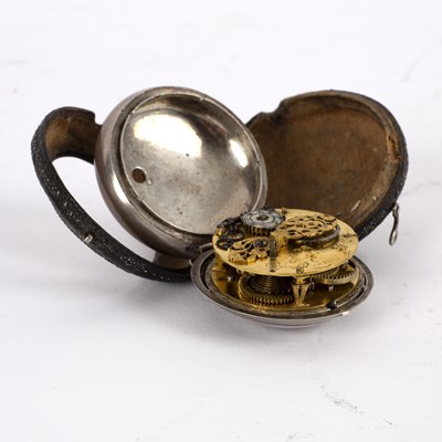 Lot 11 - A rare 17th Century silver pair-cased pocket...