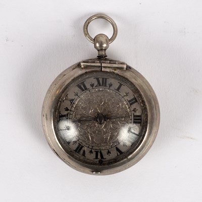 Lot 11 - A rare 17th Century silver pair-cased pocket...
