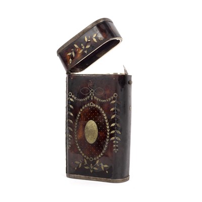Lot 23 - A George III rectangular tortoiseshell case,...