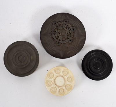Lot 35 - A 19th Century circular wooden box, the cover...
