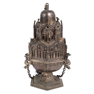 Lot 134 - A replica of a medieval censer, probably...
