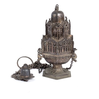 Lot 134 - A replica of a medieval censer, probably...