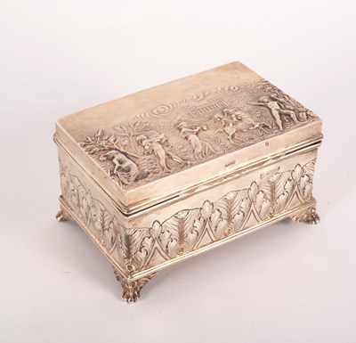 Lot 102 - A silver rectangular box, George Nathan &...