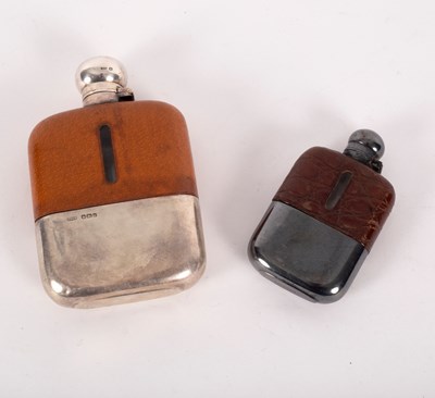 Lot 130 - A silver mounted hip flask, James Dixon & Sons,...