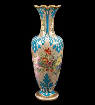 Lot 168 - A large French opaline glass vase, circa 1840,...