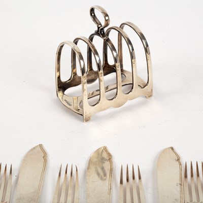 Lot 11 - Nine pairs of fish knives and forks with...