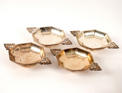 Lot 38 - Four silver octagonal sweetmeat dishes, three...