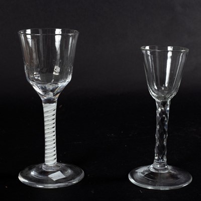 Lot 110 - An 18th Century cordial glass with facet cut...