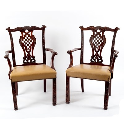 Lot 337 - A pair of 19th Century mahogany Irish...