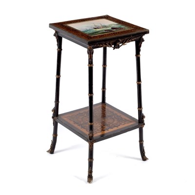 Lot 340 - A French ebonised and marquetry inlaid...