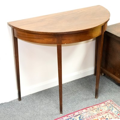 Lot 355 - A semi-elliptical side table, circa 1790, on...