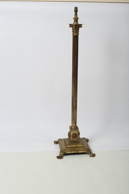 Lot 364 - A 19th Century brass standard lamp, of...