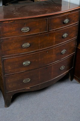 Lot 373 - A George III mahogany bowfront chest, circa...