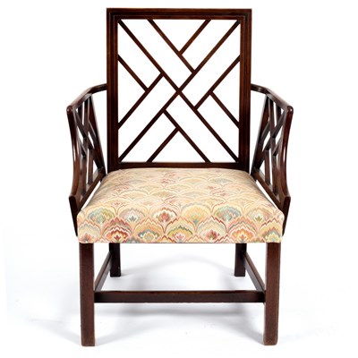 Lot 380 - A George III mahogany Cockpen armchair, circa...
